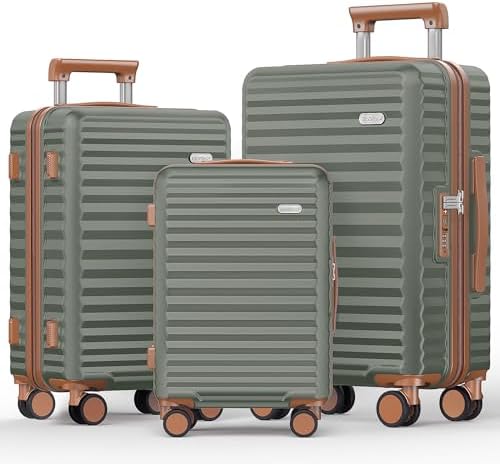 Green Hardside Luggage Trio